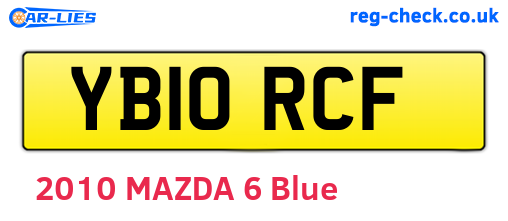YB10RCF are the vehicle registration plates.