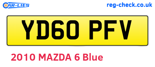 YD60PFV are the vehicle registration plates.