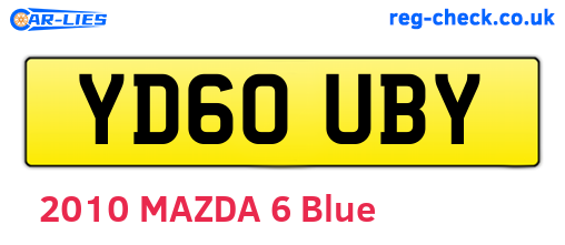YD60UBY are the vehicle registration plates.