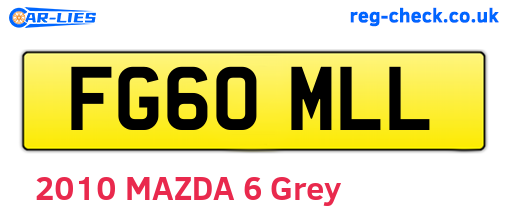 FG60MLL are the vehicle registration plates.
