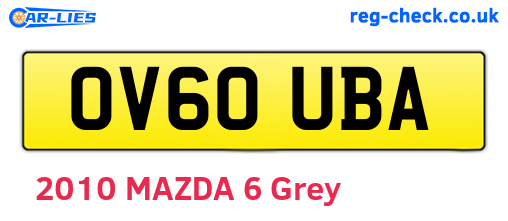 OV60UBA are the vehicle registration plates.