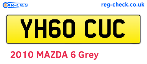 YH60CUC are the vehicle registration plates.