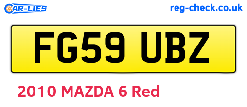 FG59UBZ are the vehicle registration plates.