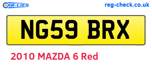 NG59BRX are the vehicle registration plates.
