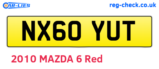 NX60YUT are the vehicle registration plates.