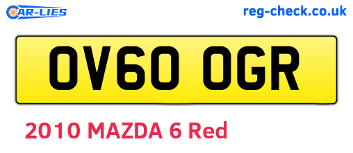 OV60OGR are the vehicle registration plates.