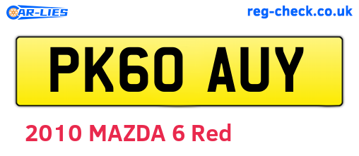 PK60AUY are the vehicle registration plates.