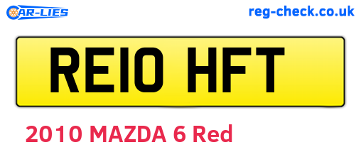 RE10HFT are the vehicle registration plates.