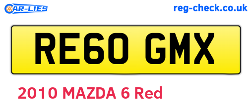 RE60GMX are the vehicle registration plates.