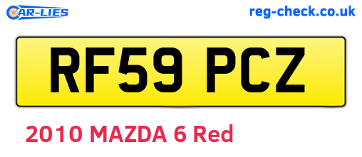 RF59PCZ are the vehicle registration plates.