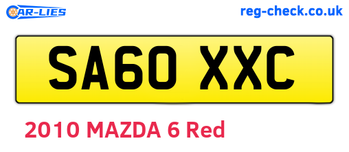 SA60XXC are the vehicle registration plates.