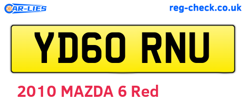 YD60RNU are the vehicle registration plates.