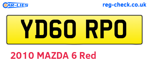 YD60RPO are the vehicle registration plates.