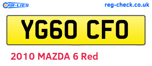 YG60CFO are the vehicle registration plates.