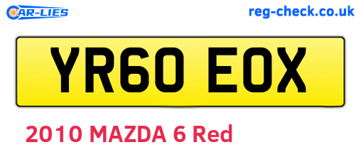 YR60EOX are the vehicle registration plates.