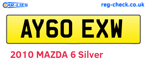 AY60EXW are the vehicle registration plates.