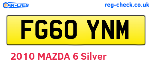 FG60YNM are the vehicle registration plates.