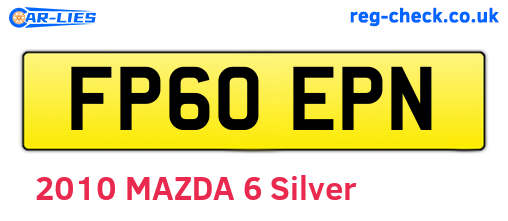 FP60EPN are the vehicle registration plates.
