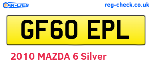 GF60EPL are the vehicle registration plates.