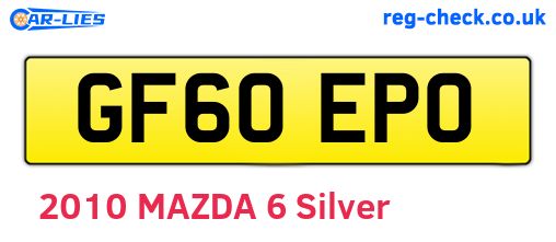 GF60EPO are the vehicle registration plates.