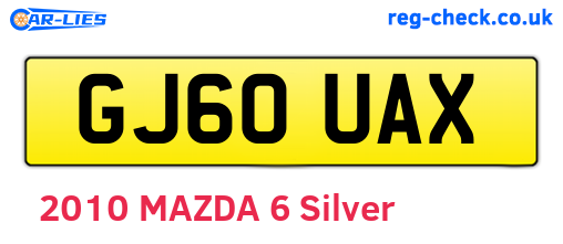 GJ60UAX are the vehicle registration plates.