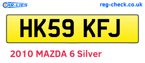 HK59KFJ are the vehicle registration plates.
