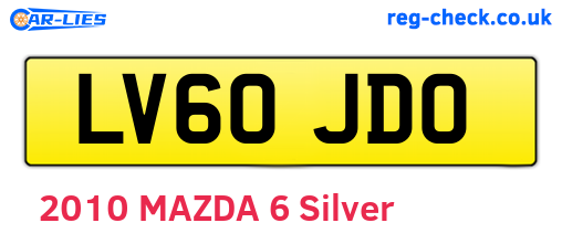 LV60JDO are the vehicle registration plates.