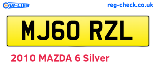 MJ60RZL are the vehicle registration plates.