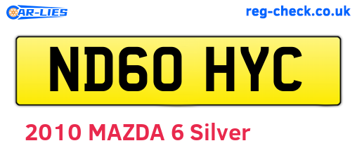 ND60HYC are the vehicle registration plates.