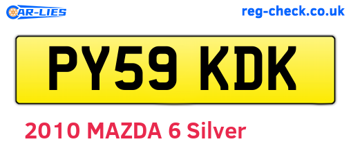 PY59KDK are the vehicle registration plates.