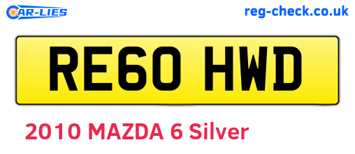 RE60HWD are the vehicle registration plates.