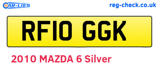 RF10GGK are the vehicle registration plates.