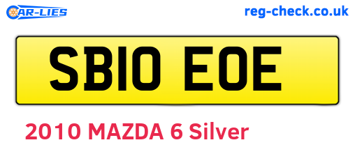 SB10EOE are the vehicle registration plates.