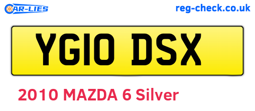 YG10DSX are the vehicle registration plates.