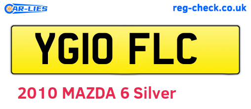 YG10FLC are the vehicle registration plates.