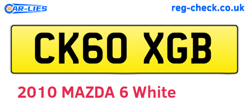 CK60XGB are the vehicle registration plates.