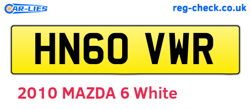 HN60VWR are the vehicle registration plates.
