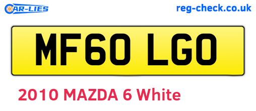MF60LGO are the vehicle registration plates.