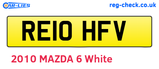 RE10HFV are the vehicle registration plates.