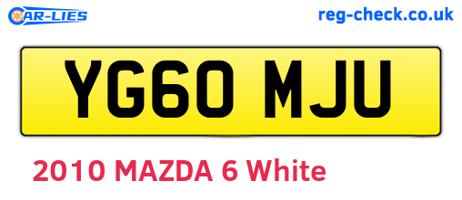 YG60MJU are the vehicle registration plates.