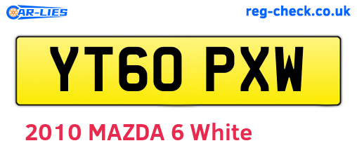 YT60PXW are the vehicle registration plates.