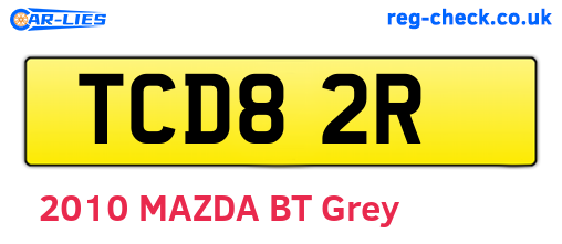TCD82R are the vehicle registration plates.