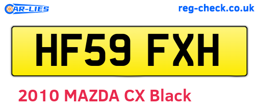 HF59FXH are the vehicle registration plates.