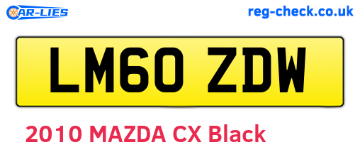 LM60ZDW are the vehicle registration plates.
