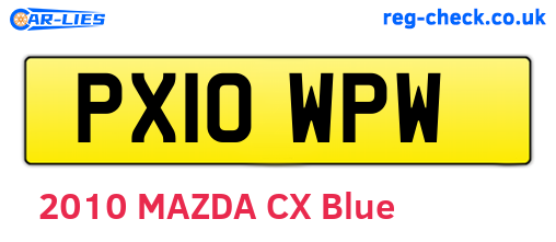 PX10WPW are the vehicle registration plates.