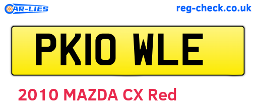 PK10WLE are the vehicle registration plates.