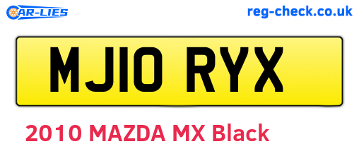 MJ10RYX are the vehicle registration plates.