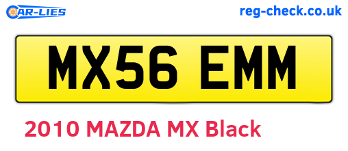 MX56EMM are the vehicle registration plates.