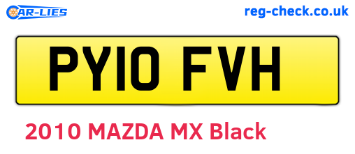 PY10FVH are the vehicle registration plates.