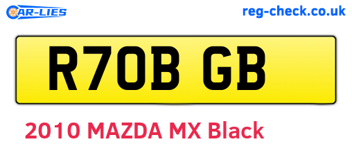 R70BGB are the vehicle registration plates.